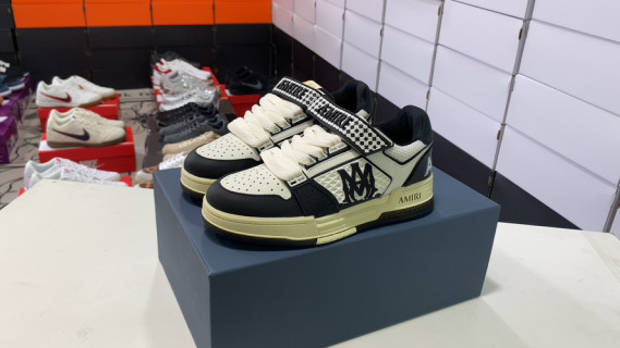 Amiri Ma Skyline Vintage Basketball Low-Top Cream Black