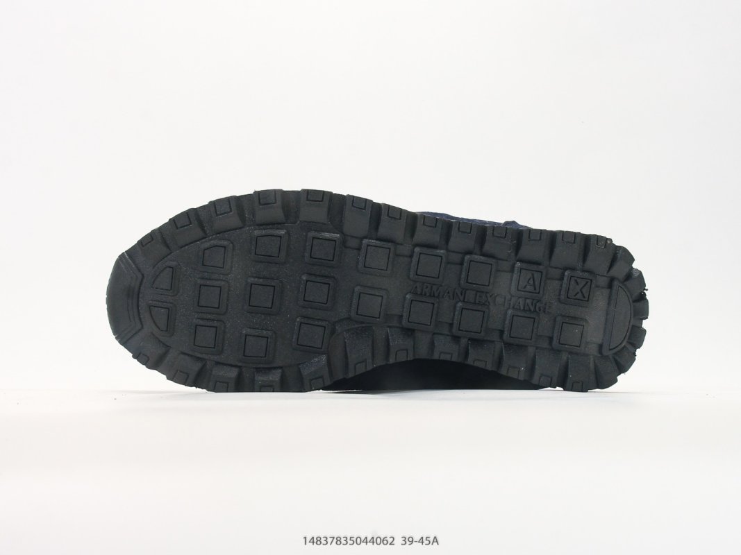 Armani Exchange AX Navy Suede Nylon Runner Sneaker view
