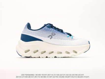 On Cloudtilt White Navy Blue Kids Running Shoe view 2