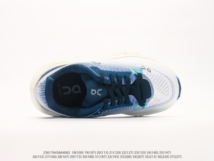 On Cloudtilt White Navy Blue Kids Running Shoe view 3