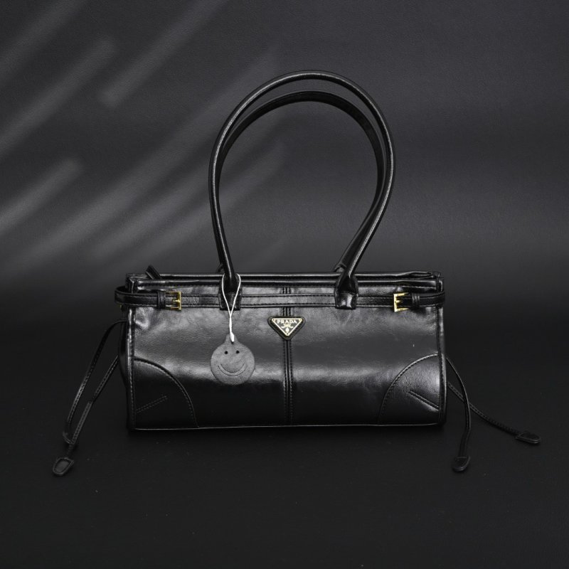 Prada Soft Lux Medium Black Leather Handbag view