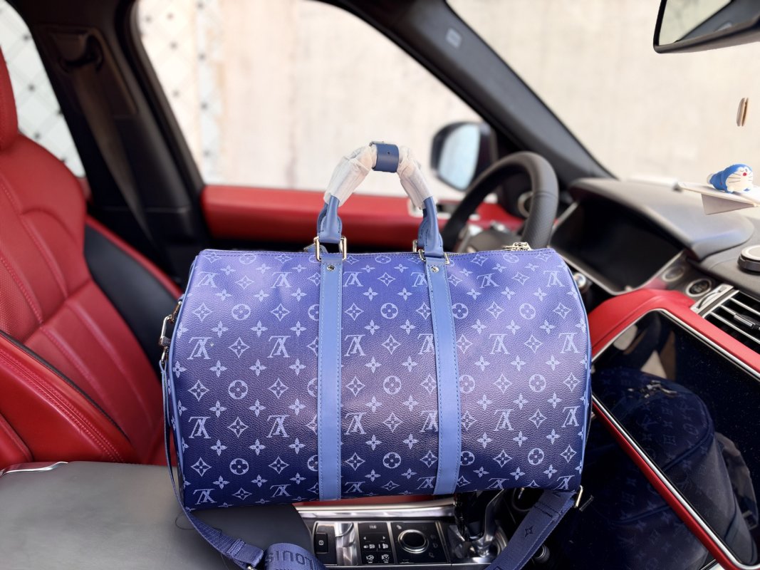 Louis Vuitton Keepall Bandoulière 45 Sea Blue Monogram Travel Bag view