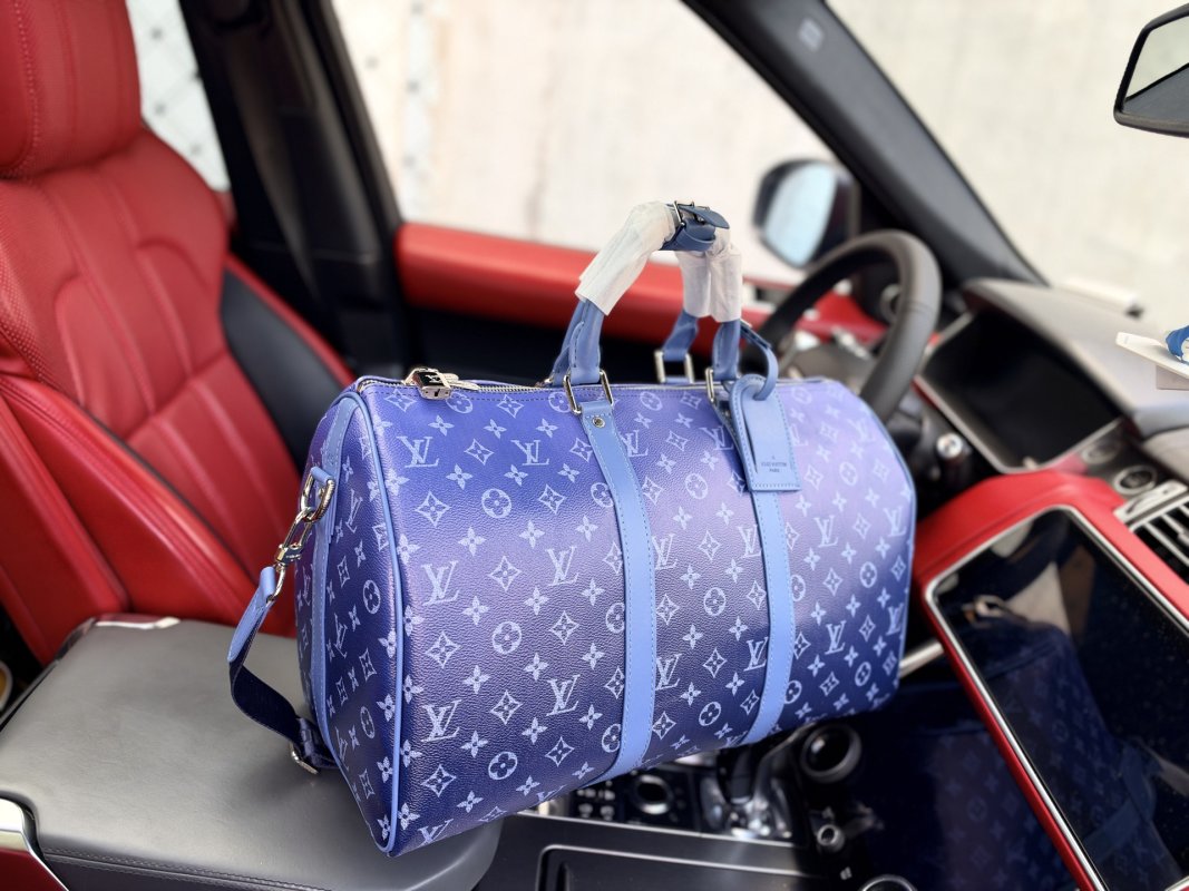 Louis Vuitton Keepall Bandoulière 45 Sea Blue Monogram Travel Bag view