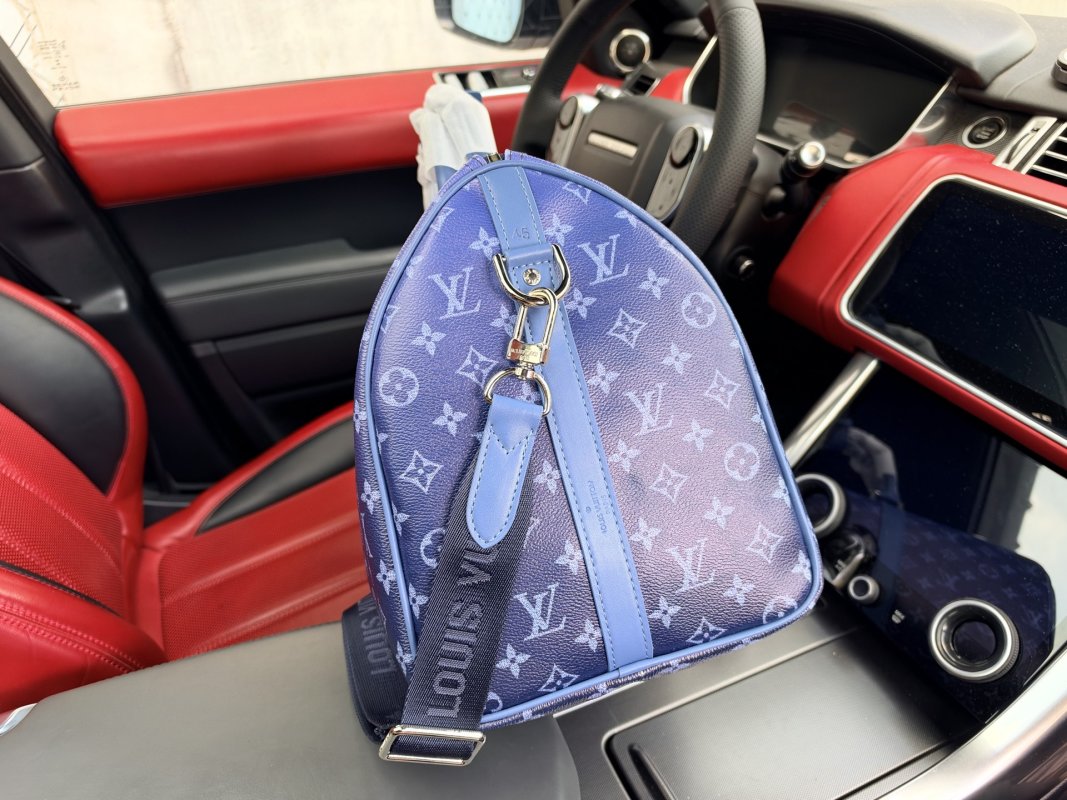 Louis Vuitton Keepall Bandoulière 45 Sea Blue Monogram Travel Bag view
