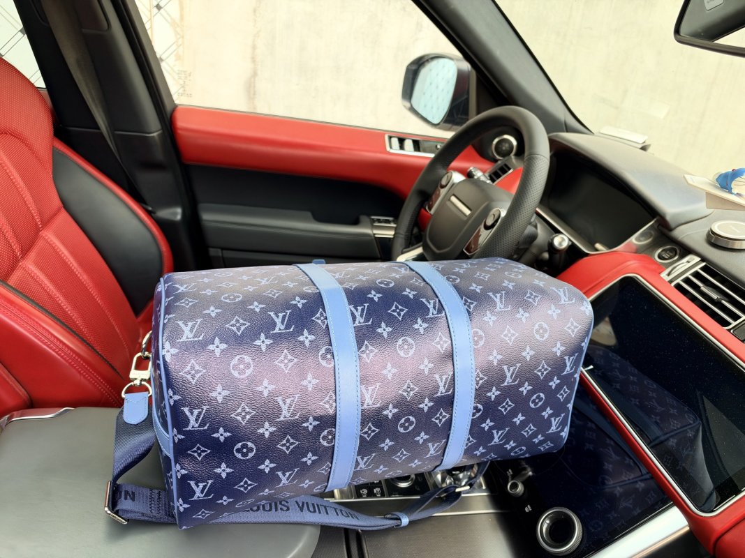 Louis Vuitton Keepall Bandoulière 45 Sea Blue Monogram Travel Bag view