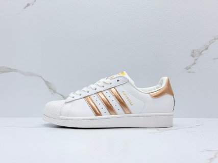 Adidas Superstar White Gold Metallic Low-Top Sneaker