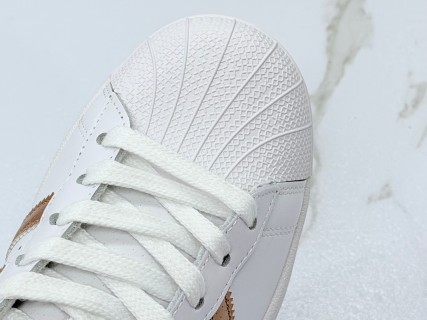 Adidas Superstar White Gold Metallic Low-Top Sneaker view 8