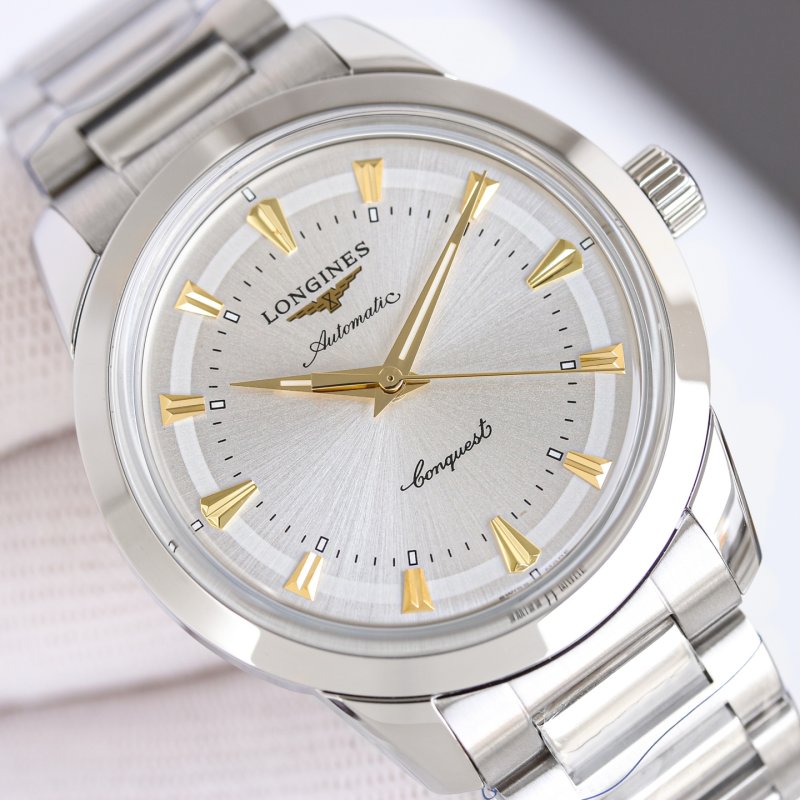 Longines Conquest Classic 1959 Replica Watch Silver Gold Dial view