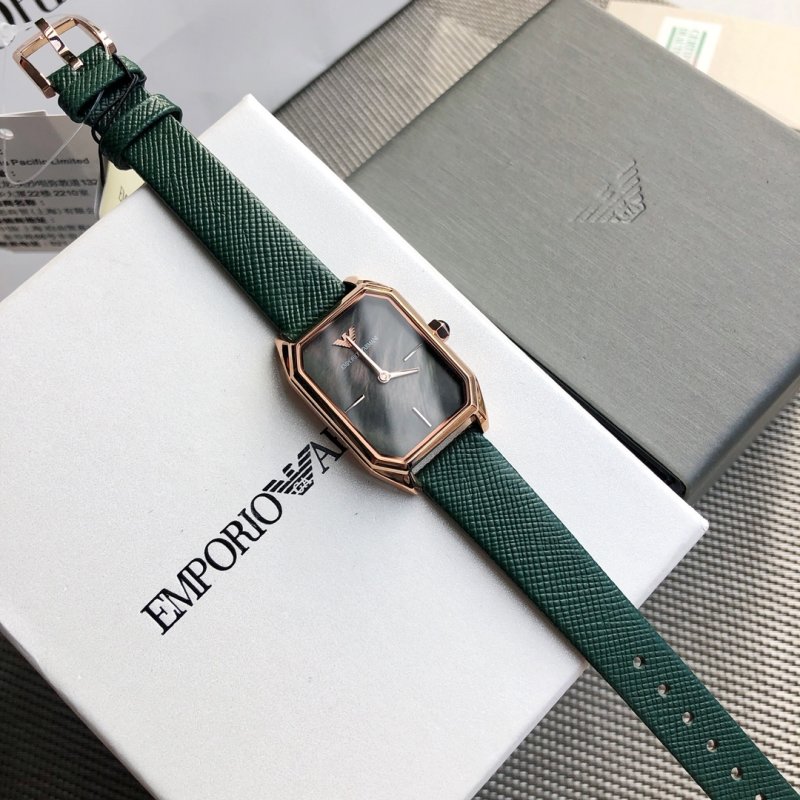 Emporio Armani AR11149 Green Lizard Leather Square Watch view