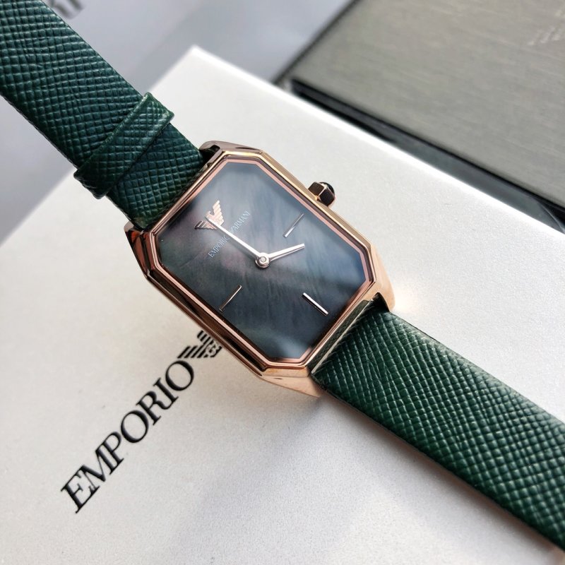 Emporio Armani AR11149 Green Lizard Leather Square Watch view