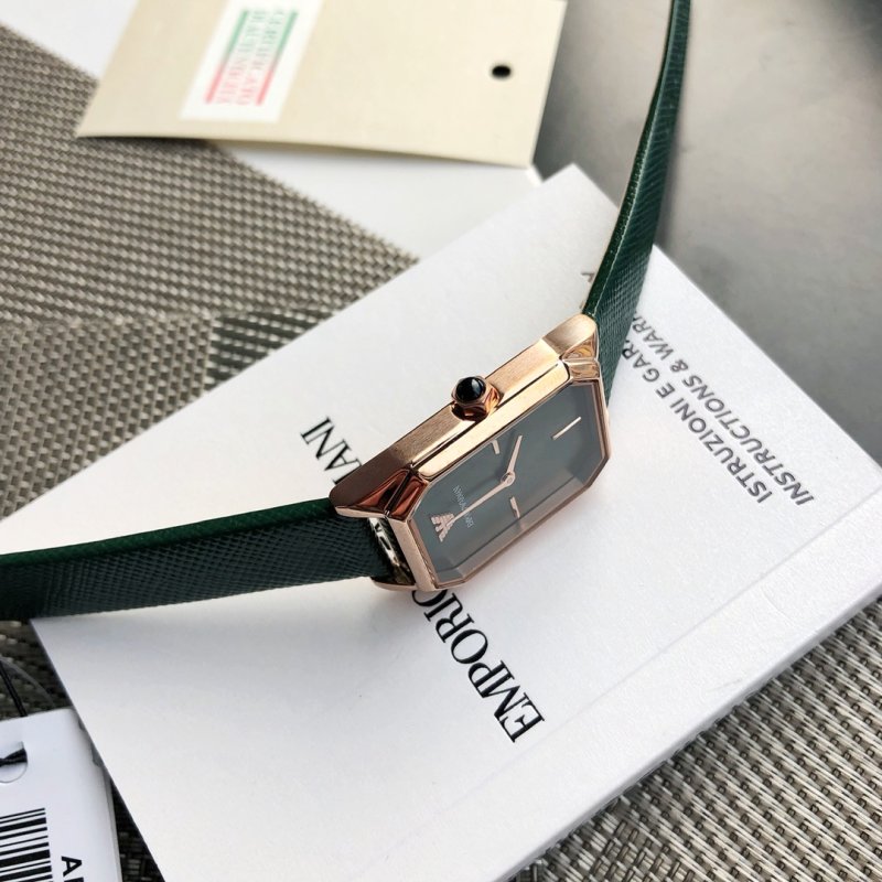 Emporio Armani AR11149 Green Lizard Leather Square Watch view