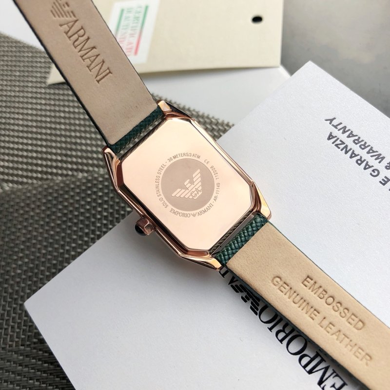 Emporio Armani AR11149 Green Lizard Leather Square Watch view