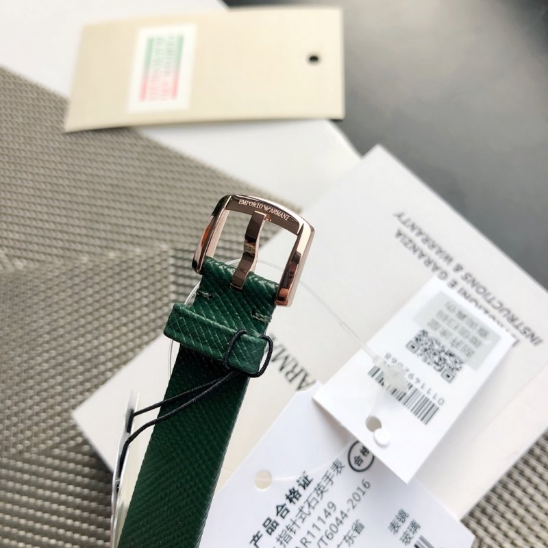 Emporio Armani AR11149 Green Lizard Leather Square Watch view