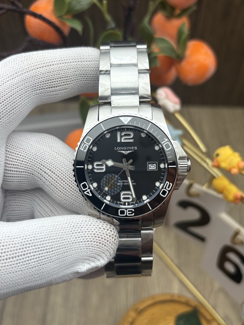 Longines HydroConquest 41mm Black Dial Stainless Steel Watch