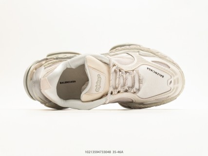 Balenciaga Triple S 2 Cream White Low-Top Dad Sneaker view 3