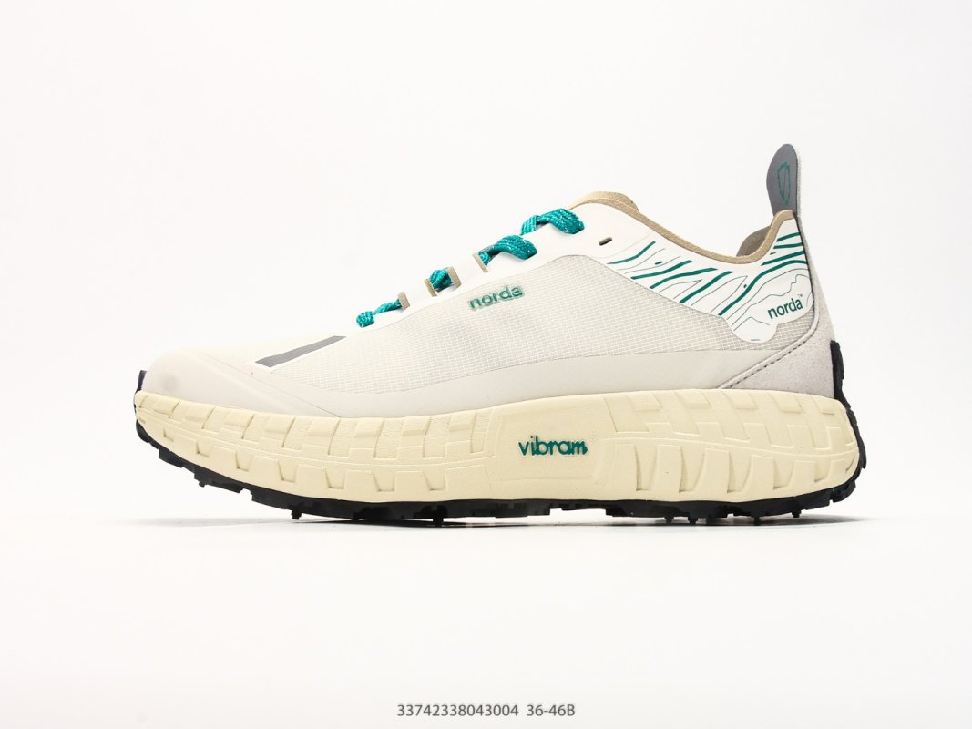 NORDA 001 Cream Teal Low Trail Running Shoe