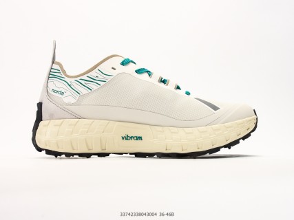 NORDA 001 Cream Teal Low Trail Running Shoe view 2