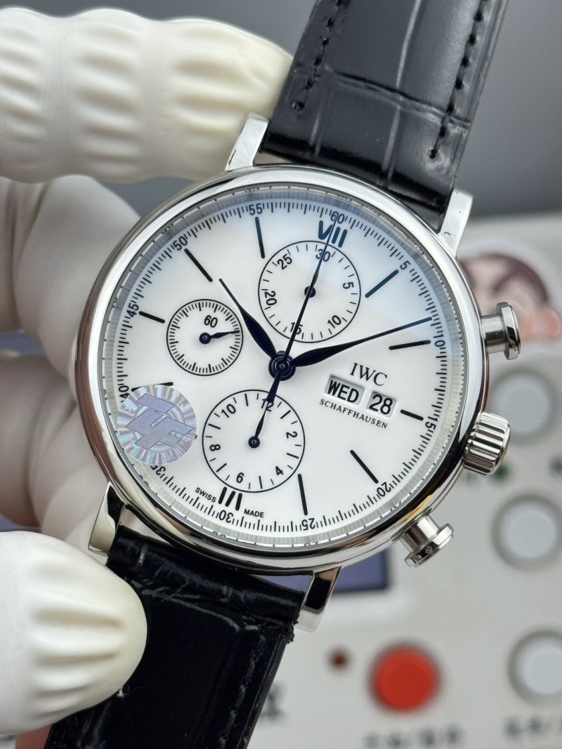 IWC Portofino Chronograph 42mm White Dial Rep view
