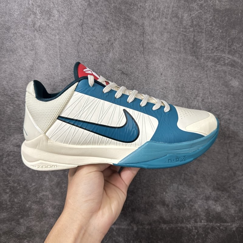 Nike Zoom Kobe V Protro Blue White Basketball Shoe view