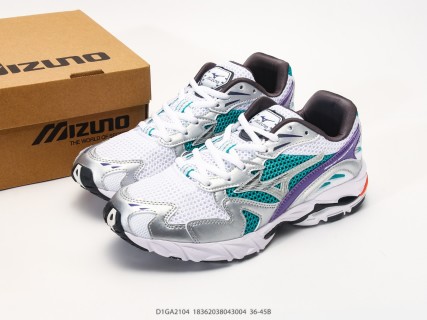 Mizuno Wave Rider 10 White Teal Purple Low-Top Running Shoe view 9