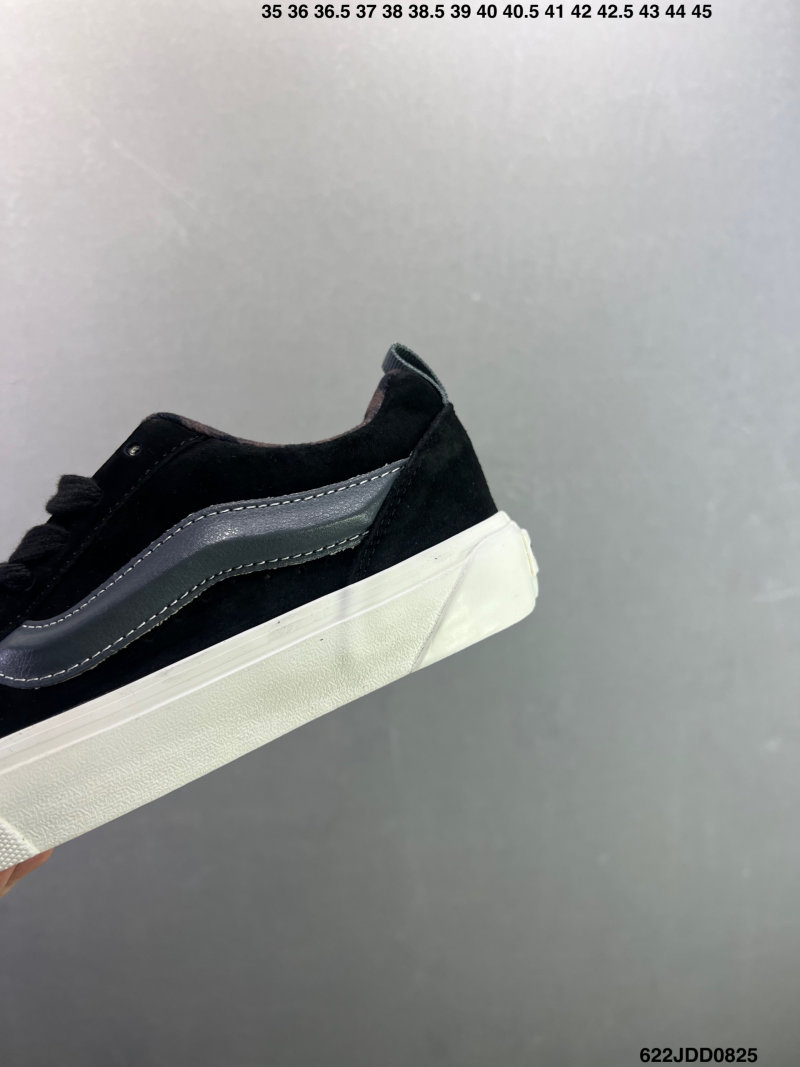 Vans Knu Skool Black White Plaid Patchwork Bread Shoe UA Rep view