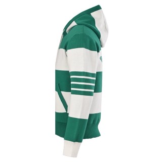 Thom Browne Wide Stripe Knit Hoodie Green White view 2