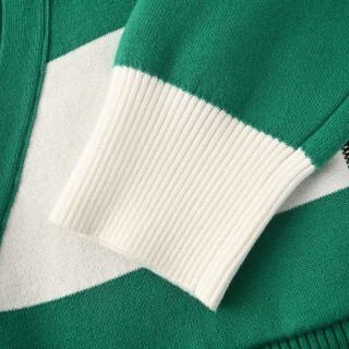 Thom Browne Wide Stripe Knit Hoodie Green White view 6
