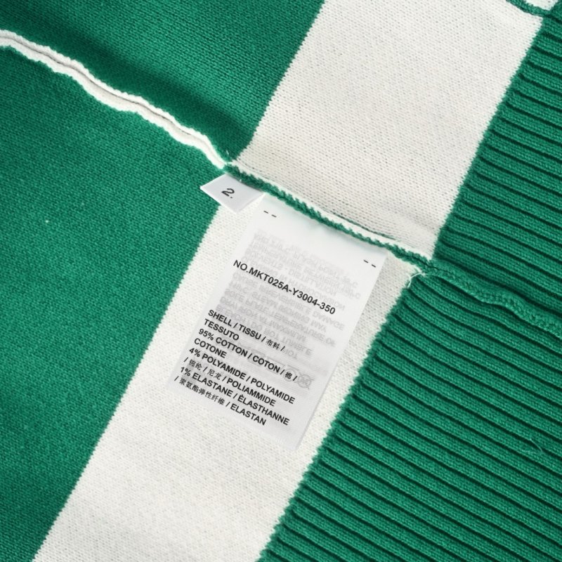 Thom Browne Wide Stripe Knit Hoodie Green White view
