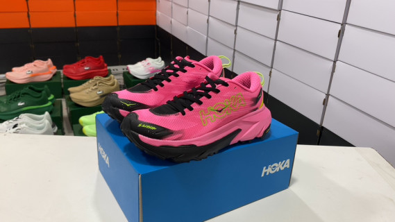 Hoka Mafate X Hike Pink Black Trail Running Shoe
