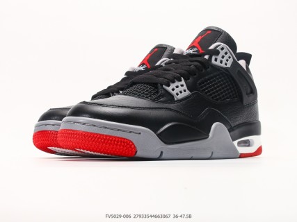 Jordan Air Jordan 4 Bred Reimagined Low Black Red Grey view 5