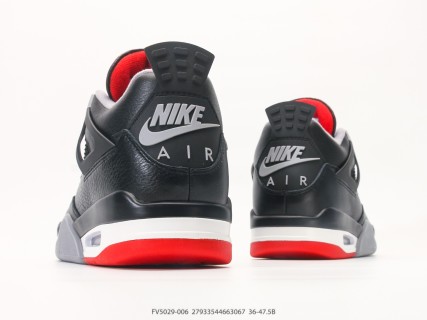 Jordan Air Jordan 4 Bred Reimagined Low Black Red Grey view 6