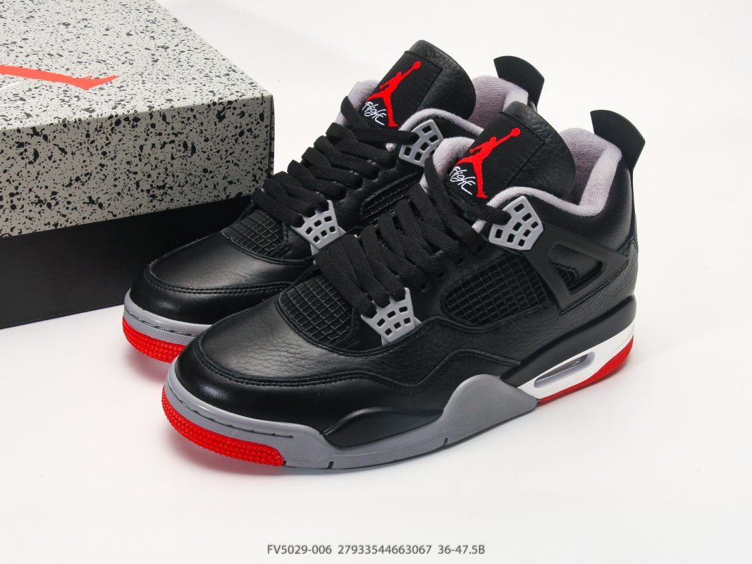 Jordan Air Jordan 4 Bred Reimagined Low Black Red Grey view