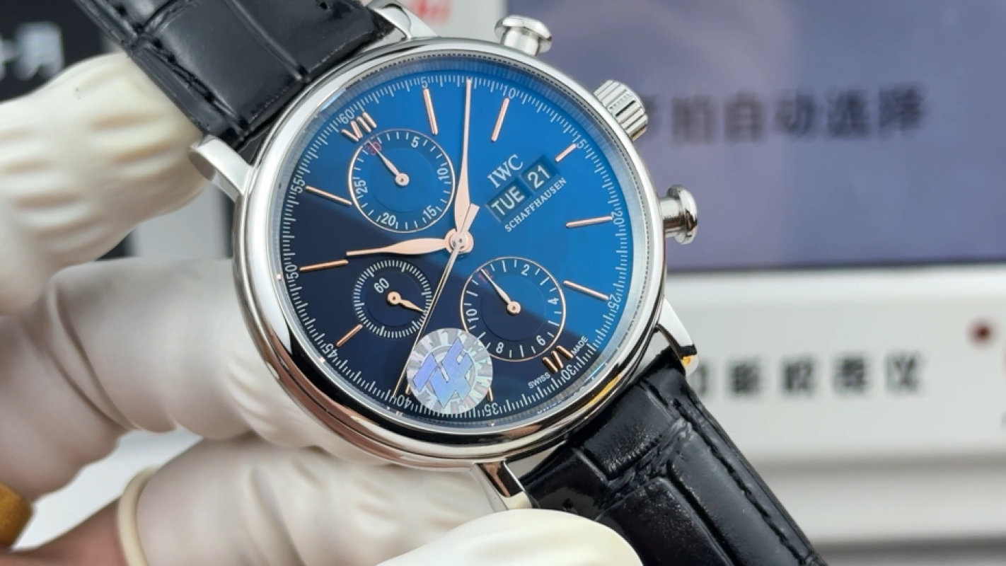 IWC Portofino Chronograph Blue Dial 42mm UA Replica Watch
