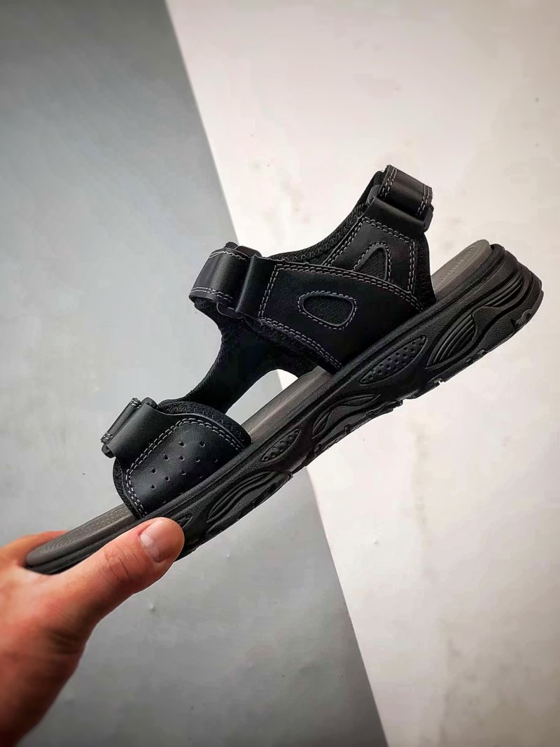 ECCO Offroad Men's Leather Sport Sandal Grey Black view