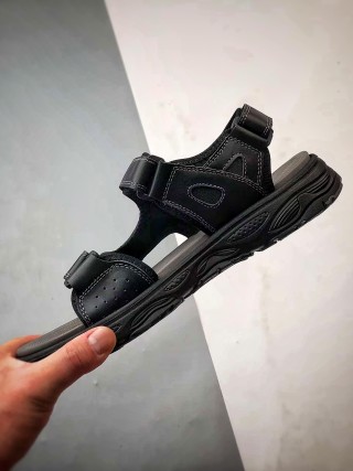 ECCO Offroad Men's Leather Sport Sandal Grey Black view 6
