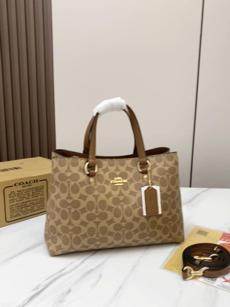 Coach Signature Canvas Tote Bag Tan Brown Replica
