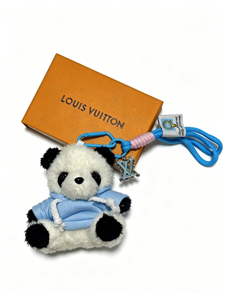 Louis Vuitton Teddy Bear Bag Charm Keychain Blue