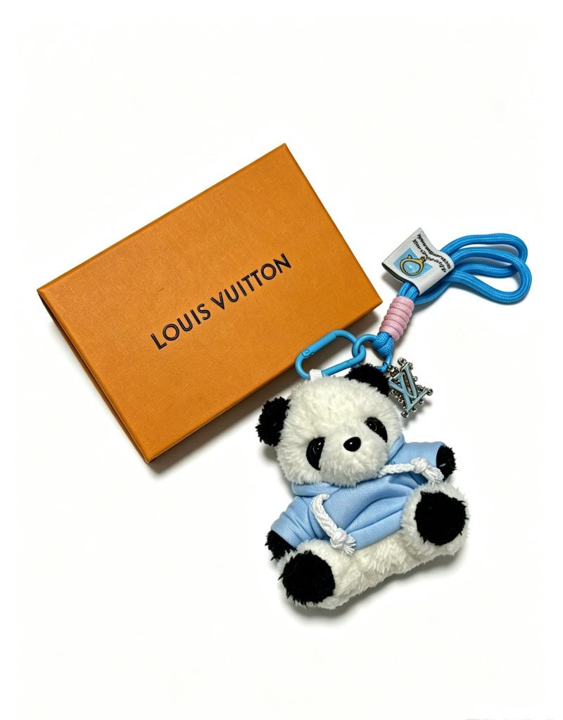 Louis Vuitton Teddy Bear Bag Charm Keychain Blue view
