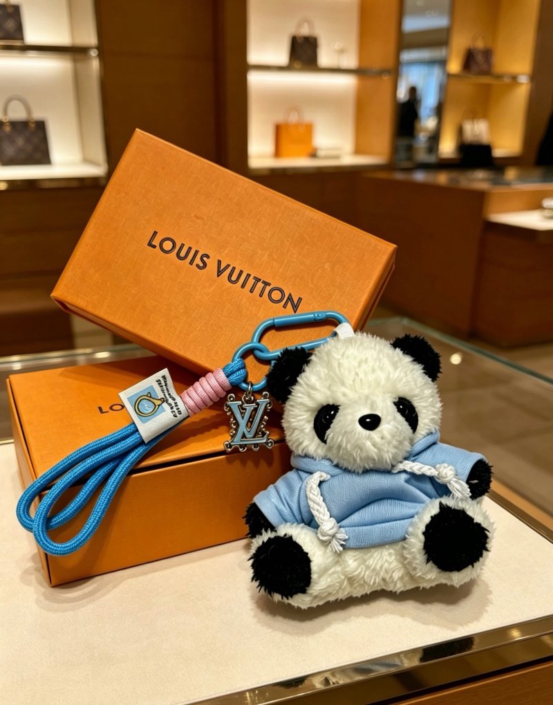 Louis Vuitton Teddy Bear Bag Charm Keychain Blue view