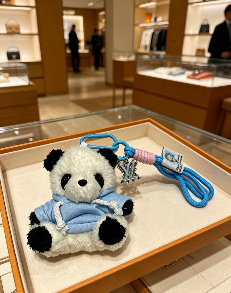 Louis Vuitton Teddy Bear Bag Charm Keychain Blue view