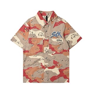 Chrome Hearts Camouflage Military Canvas Denim Short Sleeve Shirt view 3