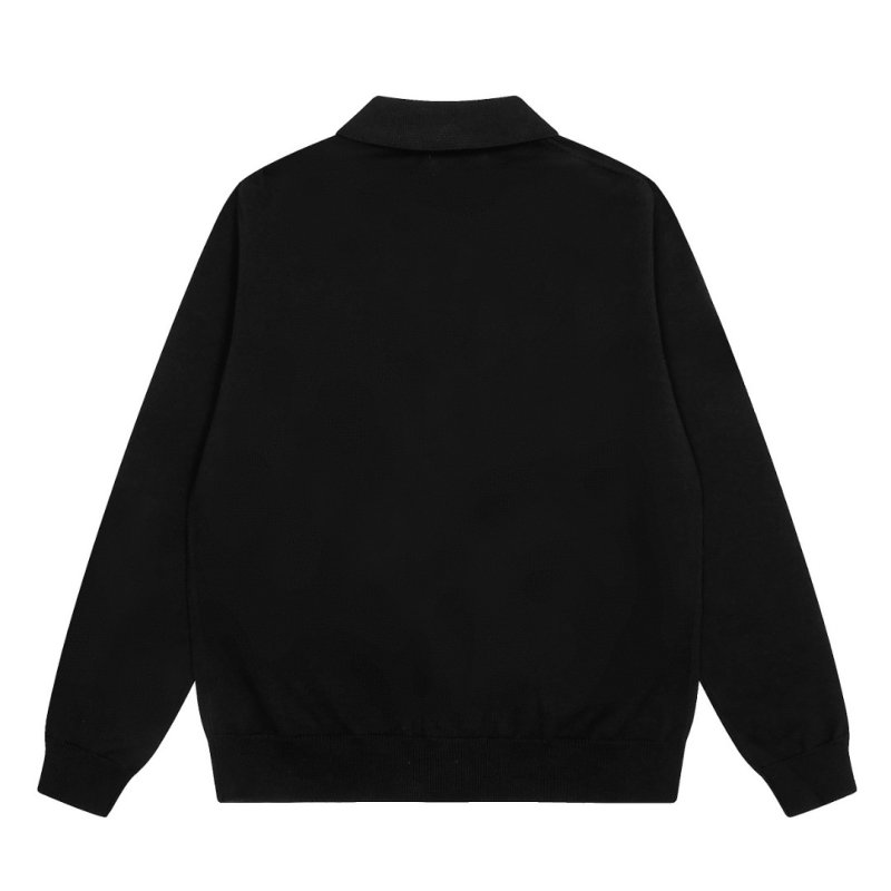 Ralph Lauren Pima Cotton Black Knit Collar Cardigan view
