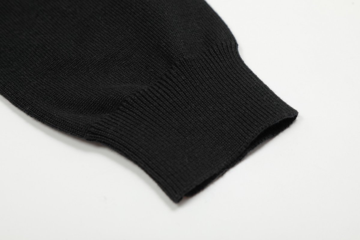 Ralph Lauren Pima Cotton Black Knit Collar Cardigan view