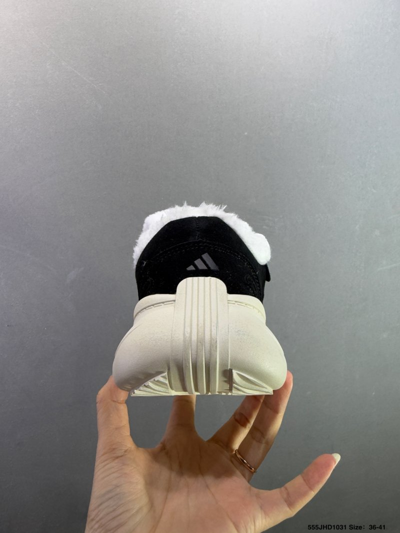 Adidas Maxxcourt SE Fuzzy Black White Women's Low-Top Casual Sneaker view