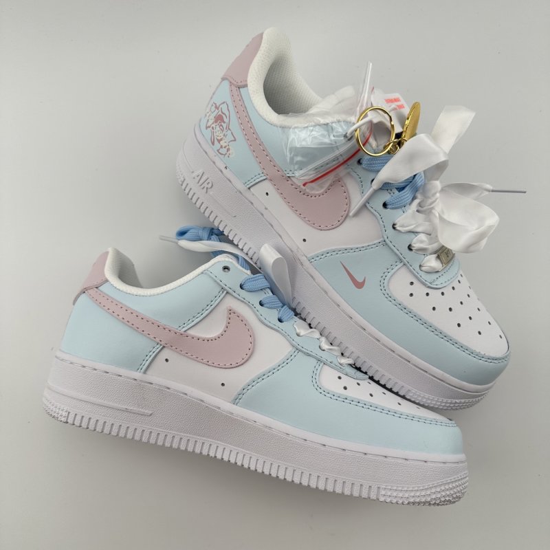 Nike Air Force 1 '07 Low White Blue Pink UA Replica view