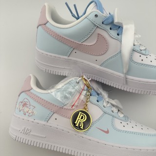 Nike Air Force 1 '07 Low White Blue Pink UA Replica view 9