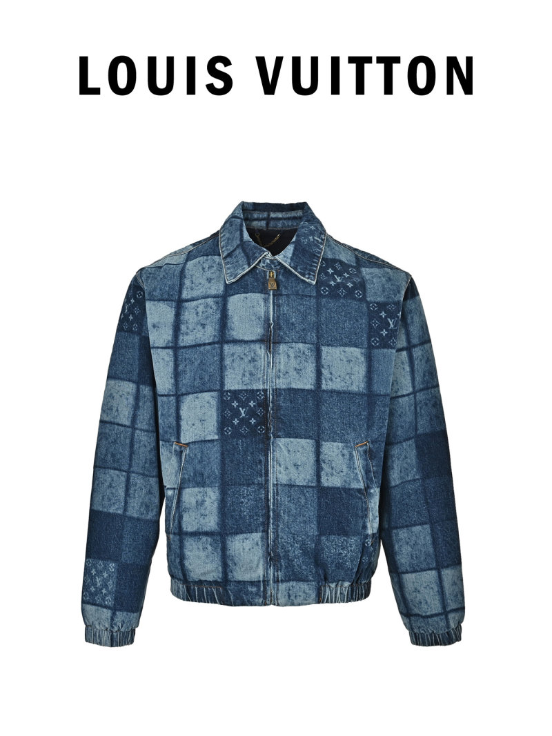 Louis Vuitton Monogram Checkerboard Denim Jacket Blue
