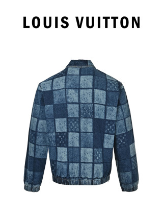 Louis Vuitton Monogram Checkerboard Denim Jacket Blue view 2