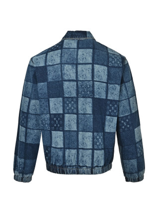 Louis Vuitton Monogram Checkerboard Denim Jacket Blue view 4