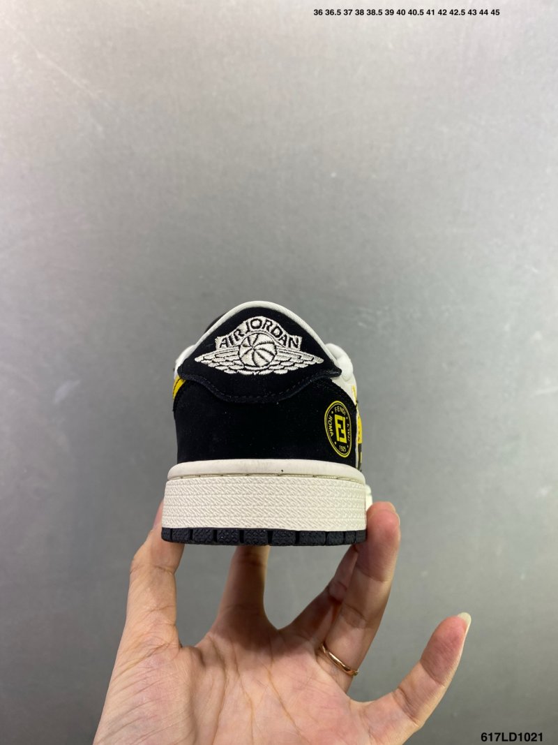 Jordan Air Jordan 1 Low Custom Fendi Inspired Black Yellow White view